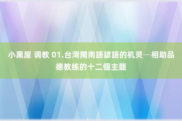 小黑屋 调教 01.台灣閩南語諺語的机灵─相助品德教练的十二個主題
