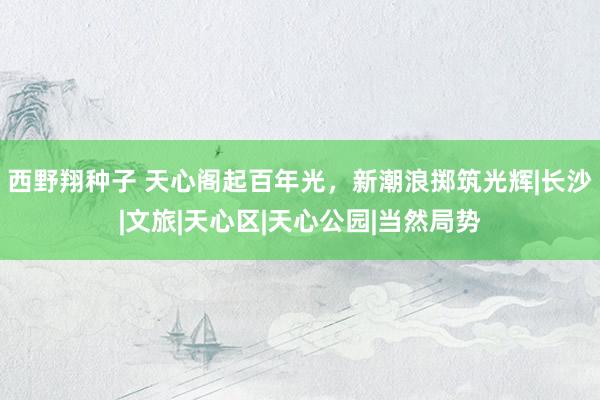 西野翔种子 天心阁起百年光，新潮浪掷筑光辉|长沙|文旅|天心区|天心公园|当然局势