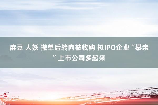 麻豆 人妖 撤单后转向被收购 拟IPO企业“攀亲”上市公司多起来