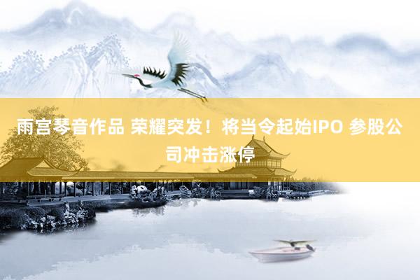 雨宫琴音作品 荣耀突发！将当令起始IPO 参股公司冲击涨停