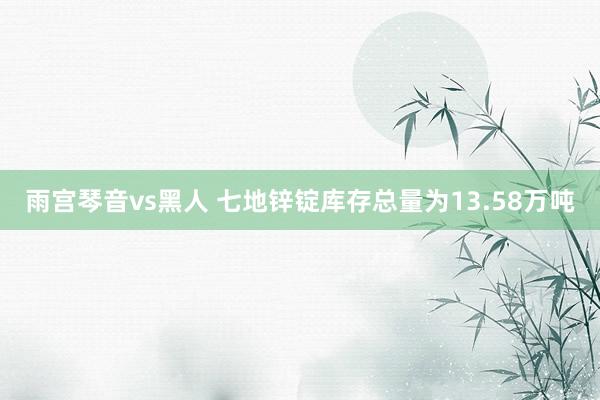 雨宫琴音vs黑人 七地锌锭库存总量为13.58万吨