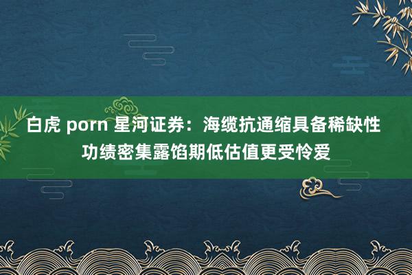 白虎 porn 星河证券：海缆抗通缩具备稀缺性 功绩密集露馅期低估值更受怜爱